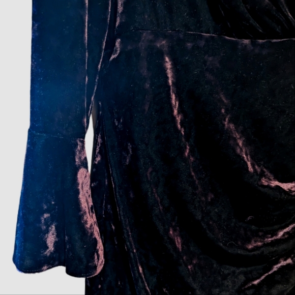 RALPH LAUREN dark purple velvet faux wrap flattering cocktail dress NWOT sz 14 - Picture 7 of 9